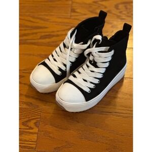 Art Class Blakely Kids Black Canvas High Top Platform Sneakers Size 13 NEW